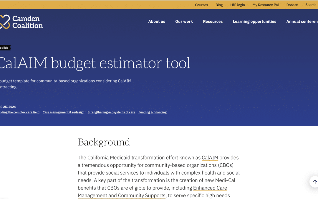 CalAIM Budget Estimator Tool
