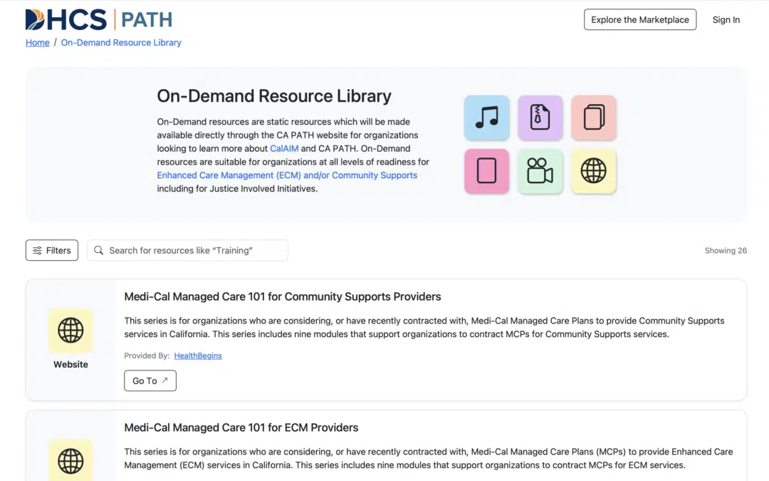 DHCS: On-Demand Resource Library
