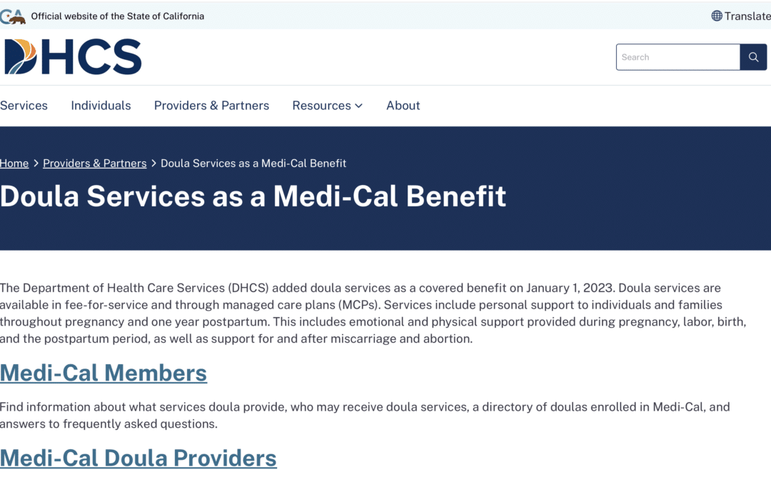 Doula Services as a Medi-Cal Benefit