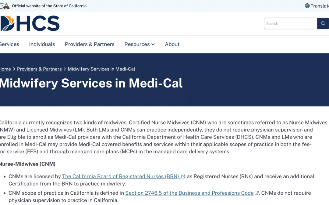 Midwifery Services in Medi-Cal